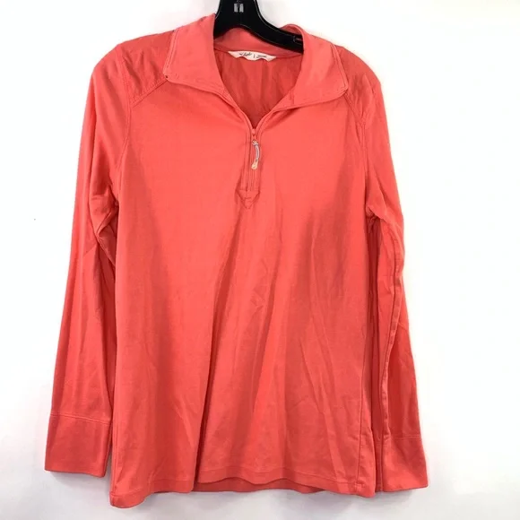 2 Woolrich Womens Large Cotton quarter zip shirts- Lot of 2 - Pink Purple size L - Picture 6 of 8